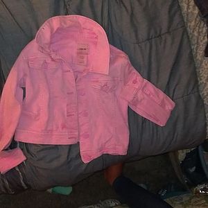 Pink denim jacket